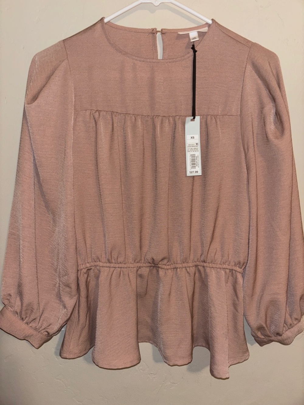 Prologue Dusty Rose Peplum Blouse